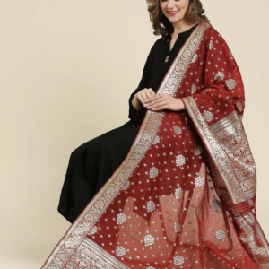 Banarasi Dupatta in Chanderi Blended Silk With Gold Weaving