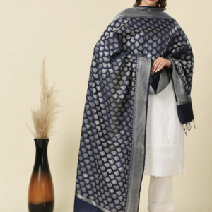 Banarasi Silk Dupatta with Silver Weaving