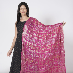 Woven Design Bandhani Silk Dupatta