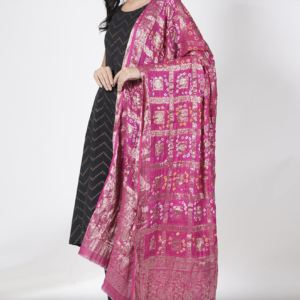 Woven Design Bandhani Silk Dupatta