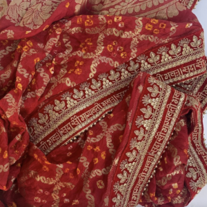 Traditional Bridal Saubhagyavati Bandhej Dupatta