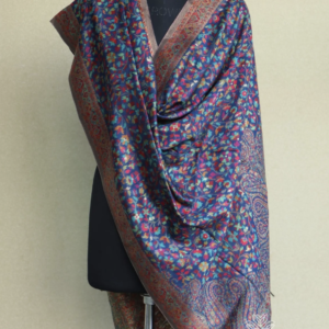 Blue Kani Silk Kashmiri Dupatta