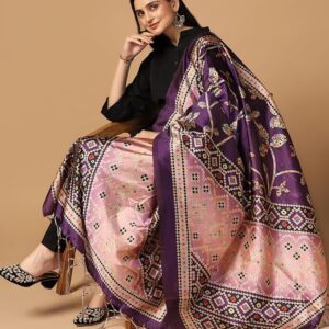 Digital Printted Floral Silk Dupatta