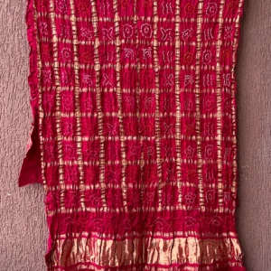 Bandhej Gujarati Gharchola Pure Gajji Silk Dupatta with Mirror Work