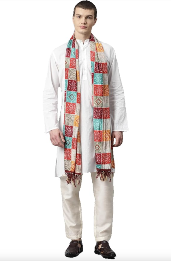 Cotton Woven Printed Dupatta for Men - Image 2