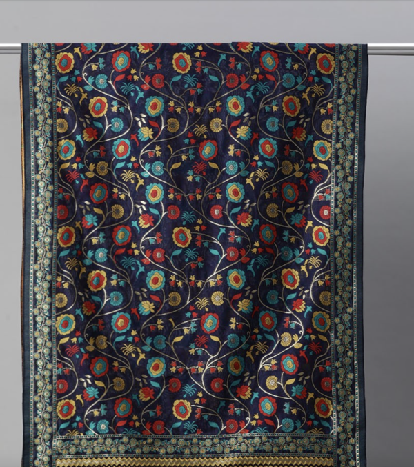 Men Woven Printed Design Silk Zari Dupatta - Image 3