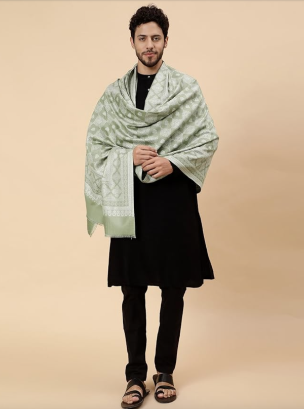 Men Ethnic Shawl/Stole Woven Silk Dupatta - Image 5