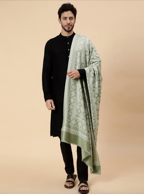 Men Ethnic Shawl/Stole Woven Silk Dupatta - Image 3