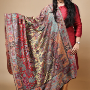 Zari Woven Marwadi Printed Shawl