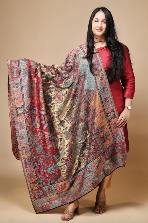 Zari Woven Marwadi Printed Shawl