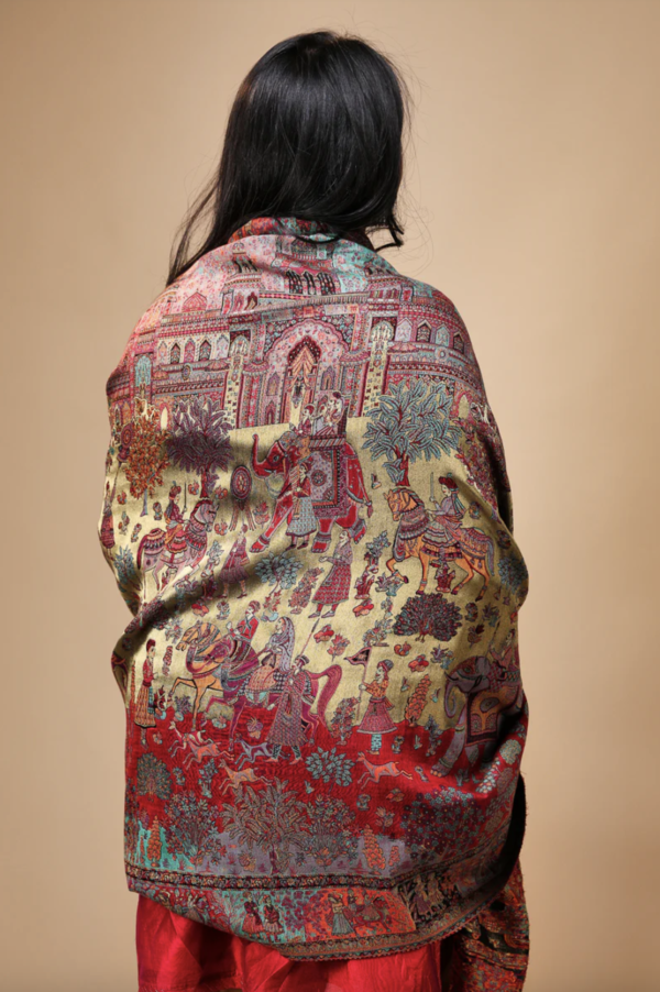 Zari Woven Marwadi Printed Shawl - Image 2