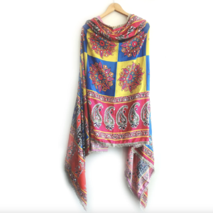 Digital Printed Chinnon Dupatta with Mirror Work